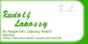rudolf lapossy business card